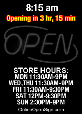 Business Hours on Online Open Sign